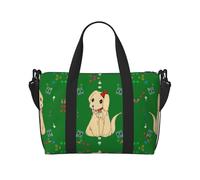 Cartoon dog on grass Women's Hand-held Crossbody Travel Bag, Casual Handbag with Zipper, Suitable for Work, Travel, Fitness, Travel