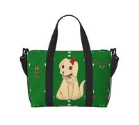 Cartoon dog on grass Women's Hand-held Crossbody Travel Bag, Casual Handbag with Zipper, Suitable for Work, Travel, Fitness, Travel