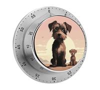 Cartoon Dog Pattern Mechanical Kitchen Timer for Cooking 60 Min with Magnetic Backing Loud Alarm,Stainless Steel Wind Up Countdown Timer Cute Egg Timers for Cooking Studying Gaming Classroom Office G