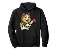 Cartoon Dog Playing Cricket With Cute Bat Pullover Hoodie