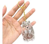 Cartoon Dog Shape Dog Hair Storage Box Hair Grooming Pet Hair Keychain Jewelry Gift Keyring Pendants Acrylic Puppy