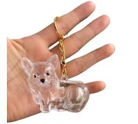 Cartoon Dog Shape Dog Hair Storage Box Hair Grooming Pet Hair Keychain Pendants Gift Jewelry Acrylic Puppy Keyring