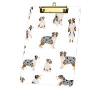 Cartoon Dogs Waterproof Clipboard, Acrylic Decorative Legal Size Clip Board 9"× 12. 5" with Low Profile Metal Clip, A4 Clipboards for School Offoce Lady Men Women Nurses