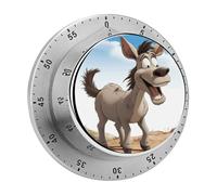 Cartoon Donkey Kitchen Timers for Cooking 60 Minute Wind Up Timer, Magnetic Back, Visual Mechanical Timer with Loud Alarm, Manual Countdown Timers for Classroom Home Gym Tanning