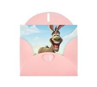 cartoon donkey Print Blank Cards and Envelopes 5" x 6" for Wedding Birthday Invitations and All Occasions