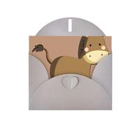 cartoon donkey Print Shimmer Blank Greeting Cards with Envelopes, Elegant DIY Invitations,Thank You Notes