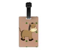 Cartoon Donkey Printed Anti-Lost Luggage Tags Luggage Tags Suitable for Suitcases Backpacks and Golf Bags