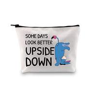 Cartoon Donkey Quote Makeup Bag Some Days Look Better Upside Down Donkey Gifts for Donkey Lovers Positivity Gift (Upside Down ku)