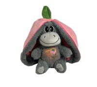 Cartoon donkyy Breathing Plush Doll - Fruit Animal plushii Light Music | Realistic Movement Pillow Toy Kids, Soft Musical Early Learning Buddy for Bedtime Play Nursery Room Decor Use