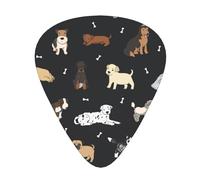 Cartoon Doodle Puppy Dog Guitar Pick 12 Packs Guitar Plectrums Includes Thin Medium Heavy Gauges