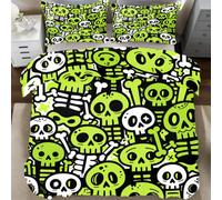 Cartoon Doodle Skull Double Duvet Cover Set