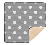 Cartoon Dot Grey Large Non-Slip Baby Gym & Activity Mat for Indoor Outdoor Non-Toxic Foldable Padded Baby Mat for Baby Toddler Infant, 50'' x 50''alfombras para jugar