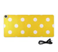 Cartoon Dot Yellow PU Heated Large Mouse Pad 31.5 x 13 in Non Slip Desk Pad for Large Desk Gaming Accessories