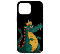 Cartoon Dragon Costume with Crown for Kingdom Lovers Case for iPhone 16 Pro Max
