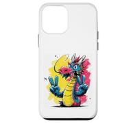 Cartoon Dragon Double Peace Retro Pop Graphic Sign Gesture Case for iPhone 12 mini