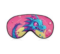 Cartoon Dragon Pattern Sleep Mask Soft Comfortable Eye Mask with Adjustable Strap Eye Cover Eye Shade for Men Women Work Travel