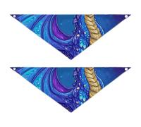 Cartoon Dragon Royal Blue Bulk Dog Bandanas Unique Shape Adjustable Fit Pet Scarf for Boy and Girl Cute Pet Accessories for Dogs Cats 2 Pack