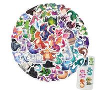 Cartoon Dragon Stickers - Aesthetic Water Bottle Decals, Cartoons Laptop Pack | Colorful Car Decoration Theme, Skateboard Accessory Utility, Fantasy Art Designs, Durable Vinyl Sticker Collection, Fun
