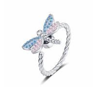 Cartoon Dragonfly Rotating Anxiety Ring Adjustable Animal Wedding Ring Spinner Fidget Knuckles Jewelry for Women 2024