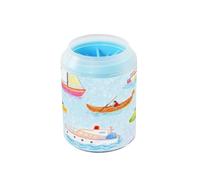 Cartoon Dreamy Cute Ship Portable Paw Cleaning Cup with Soft Massage Brush Pets Bathing Brush for Small & Medium Dogs