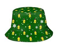 Cartoon Duck Bucket Hats for Women Men,Summer Fisherman Cap Travel Beach Hat Fashion Packable Sun Hat for Adults Teens, Christmas Duck 2, One Size