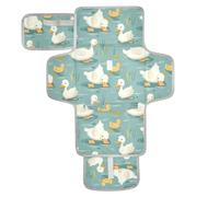 Cartoon Duck Duckling Reusable Diaper pad Changing mat with Tissue Pocket Portable Changing pad for Baby with Built-in Pillow