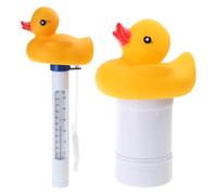 Cartoon Duck Floating Pool Dispenser And Pools Thermometer Set Supplies For Indoor Outdoor Swimming SPA Floating Dispenser