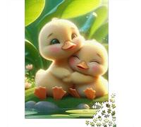 Cartoon Duck Green Background Jigsaw Puzzle for Adults 1000 Piece Puzzle Game Relax Home Decor 70x50cm/1000pcs