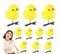 Cartoon Duck Hair Clips - Plush Hairpins, Yellow Hair Accessories | 10PCS Soft Duck Headdress Set, Cute Animal Hair Clips, Fun Decorative Hair Pins for Kids Girls Women Easter Costume