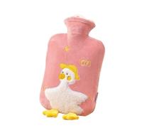 Cartoon Duck Hot Water Bottle 500ml - Velvet Plush Portable Hand Warmer for Students(Pink)