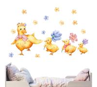 Cartoon Duck Wall Decals | Cartoon Adhesive Sticker Wall Flower Duck Decal - Kindergarten Wall Arts Kids' Room Ornament for Living Room, Playroom, Nursery