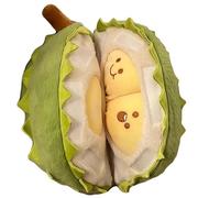 Cartoon Durian Plush Toy Stuffed Fruit Doll, Soft Peelable Plushie Pillow with Removable Segments, Realistic 3D Plush Doll for Boys Girls Sofa or Playroom Decor, Funny Design, 30cm