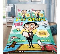 Cartoon Duvet Cover Pillowcase Bedding Set Adult Boy Mr B-Bean Girl Bedroom Decoration Children Gift Single Double Large Size AU King 245x210cm 10