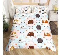 Cartoon Duvet Cover Set Animal Children Children Quilt Covers Soft Breathable Microfiber 3D Bedding Sets Emperor Size 290x235 cm with Zipper Closure and 2 Pillowcases b-2050