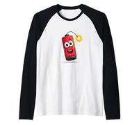 Cartoon Dynamite Face for Bomb Lovers Raglan Baseball Tee