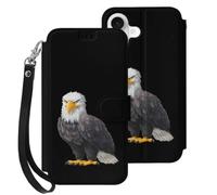 Cartoon Ea-gle Phone Case Compatible with iPhone 17 | Unisex Leather Wallet Thin Fit Cellphone Protective Cover