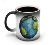 Cartoon Earth Discoloration Mug Color Changing Magic Travel Cup Ceramic Heat Sensitive Coffee Mugs