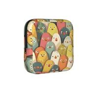 _Cartoon_Easter_Egg_Chick_ Printed Sponge Composite Fabric Women's Sanitary Napkin Storage Bag, Portable Pad Clip for Daily Use During Travel.