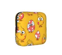 _Cartoon_Easter_Egg_Chick1 Printed Sponge Composite Fabric Women's Sanitary Napkin Storage Bag, Portable Pad Clip for Daily Use During Travel.