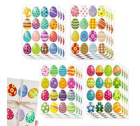 Cartoon Easter Stickers | 16 Designs Adhesive Cartoon Egg Decals - 16 Sheets Happy Easter Sticker, Decorative Holiday Parties Supplies for Kids and Adults