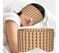 Cartoon Eggplant Print Adults Eye Mask for Sleeping Soft Breathable Blindfold Daily Home Travel Work