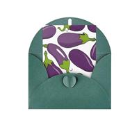 Cartoon Eggplant Print Blank Greeting Cards, Love Buttons, Pearl Paper Envelopes Suitable For Various Occasions - Anniversary Cards, Thank You Cards, Holiday Cards, Wedding Cards, Congratulations.