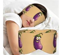 Cartoon Eggplant Print Full Coverage Sleep Mask,Eye Mask Portable for Travel Office Nap Shift Work