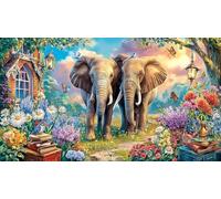 Cartoon Elephant 1000 Piece Adult Jigsaws - Recycled Paper Great Gift Idea Wall Decoration & Activity 38x26/1000pcs