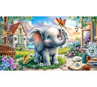 Cartoon Elephant 1000 Piece Jigsaw Puzzle - Fun Present Great Gift Idea Wall Decoration for Adults 38x52/1000pcs