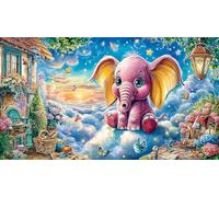 Cartoon Elephant Adult Jigsaws 1000 Piece - Hard Difficult Challenging Game Home Activity Gift 38x26/1000pcs