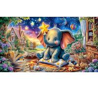 Cartoon Elephant Adult Jigsaws 1000 Piece - Hard Difficult Challenging Game Home Activity Gift 75x50/1000pcs