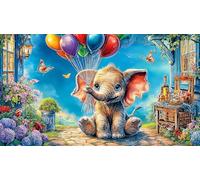 Cartoon Elephant Adult Jigsaws 1000 Piece - Hard Difficult Challenging Game Home Activity Gift 75x50/1000pcs