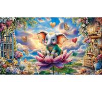 Cartoon-Elephant Adult Jigsaws 1000 Pieces Puzzle Game Fun Present & Activity for Home for Adults and Kids Age 12 Years Up Educational Games 70x50/1000pcs