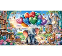 Cartoon Elephant Adult Jigsaws Puzzle 1000 Piece - Recycled Paper Educational Decompression Wall Decoration 75x50/1000pcs